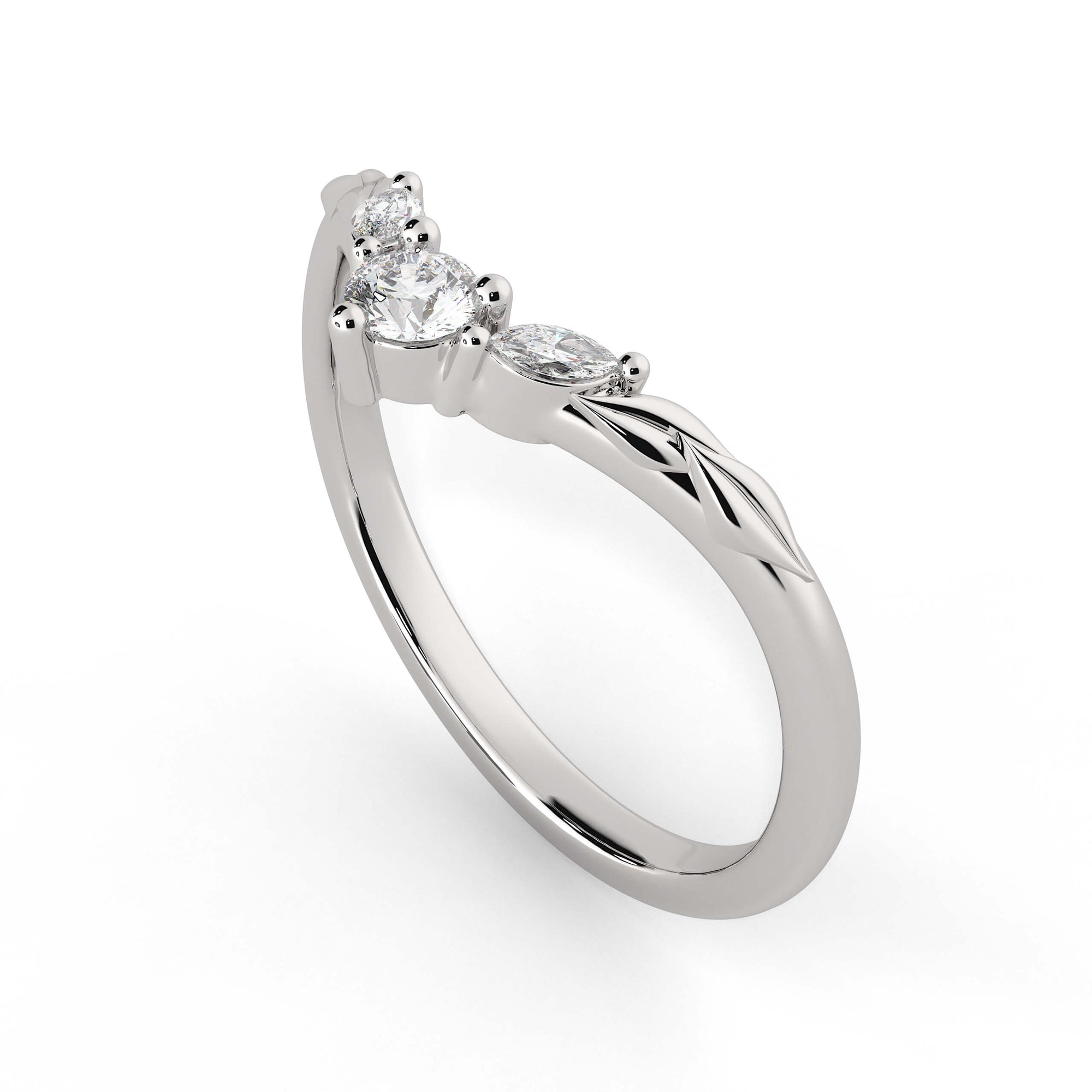 Arwen Ring Platinum Perspective View