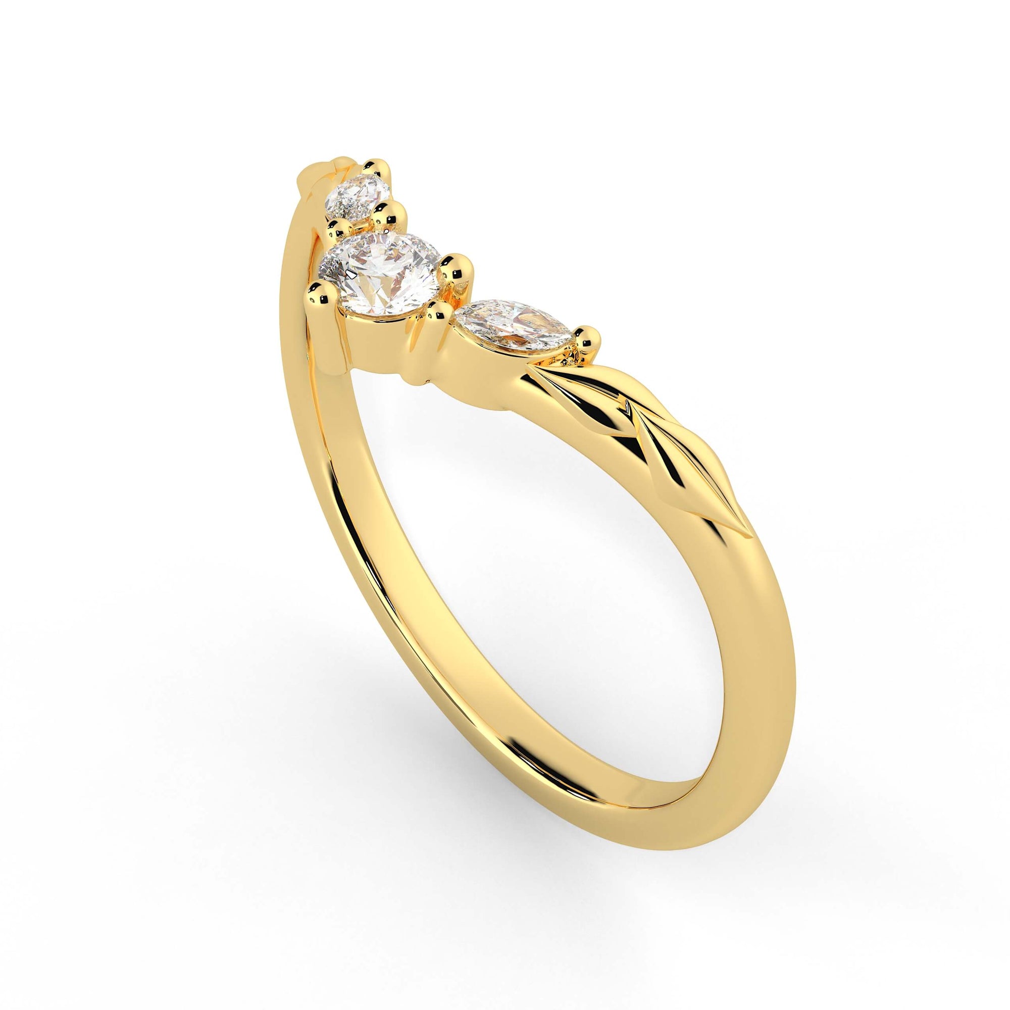 Arwen Ring Yellow Gold Perspective View