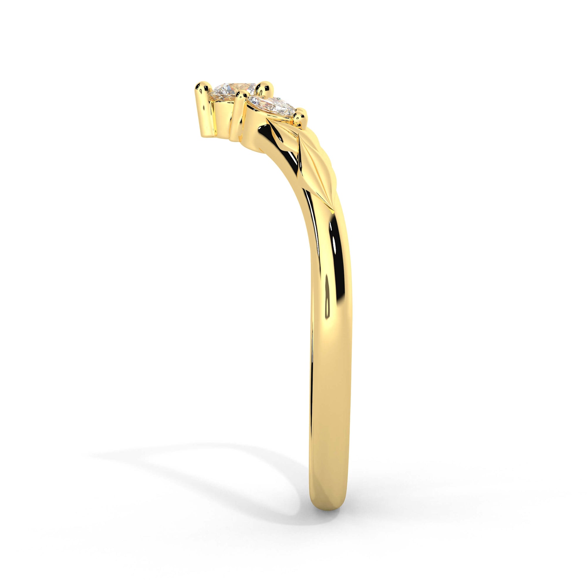 Arwen Ring Yellow Gold Side View