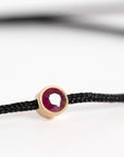 Bezel Ruby Cord Bracelet