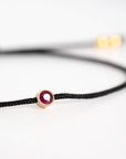 Bezel Ruby Cord Bracelet