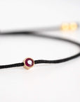 Bezel Ruby Cord Bracelet